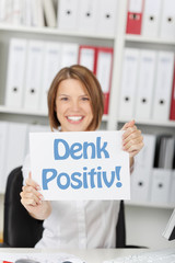 Sticker - denk positiv