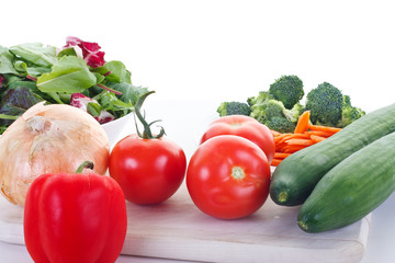 Wall Mural - Fresh Vegetables with Salad Greens