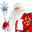 © Milles Studio - A traditional Christmas Santa Clause with staff isolated on whit