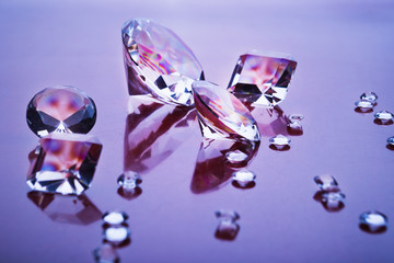 diamonds in purple light