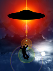 Wall Mural - UFO Abduction