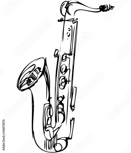 Dekoracja na wymiar  szkic-mosiezny-saksofon-altowy-instrument-muzyczny