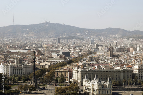 Plakat na papierze fotorealistycznym Widok z lotu ptaka z Barcelony