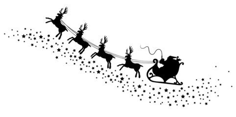 holiday illustration of santa and deers