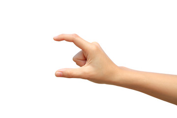 Empty hand isolated on white background