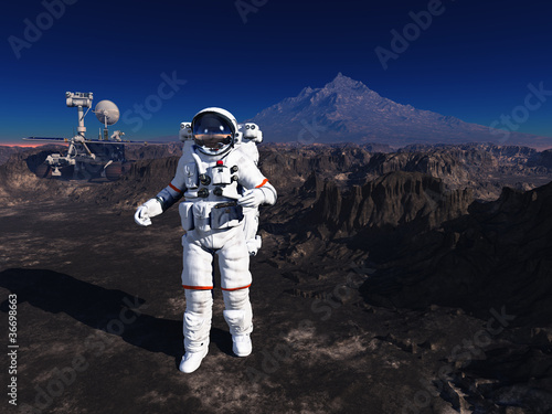 Board z aluminiowym obramowaniem Astronauta