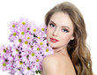 Pretty young adult girl  with flower