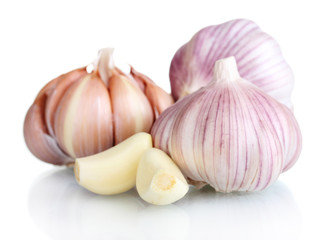 fresh garlic isolated on white