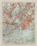 Fototapeta Mapy - New York old map