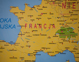 Fototapeta Fototapety Paryż - Detailed map of  France,Switzerland