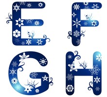 Winter Alphabet Set Letters E - H