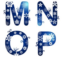Winter Alphabet Set Letters M - N
