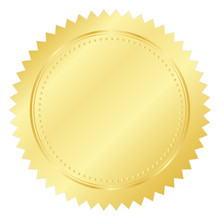 Vector Illustration Of Gold Seal