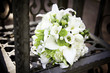 Leinwanddruck Bild - weiß grüner Brautstrauß