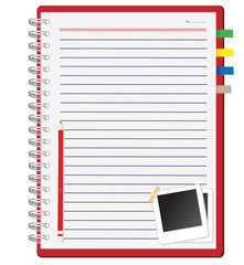 Aufkleber - Red note paper and photo frame