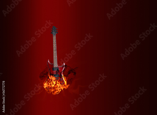 Plakat na papierze fotorealistycznym Gitara