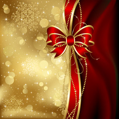 Poster - Christmas background with decorative bow