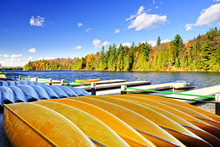 Canoe Rental On Autumn Lake