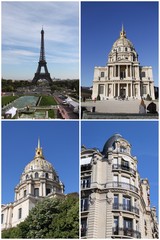 Poster - Paris, 4 photos pour carte postale	