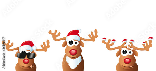 3 lustige Rentiere – Stock-Vektorgrafik | Adobe Stock