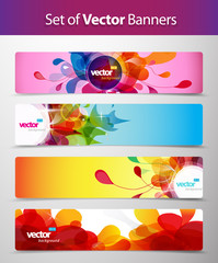 set of abstract colorful web headers.