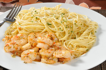 Poster - Shrimp scampi with pasta