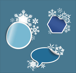 Wall Mural - Vector winter Labels, stickers, pointers, tags