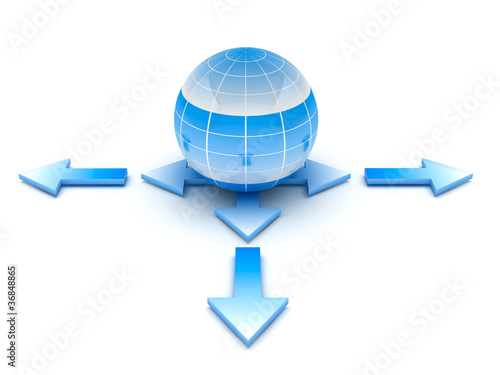 3D ball and arrows