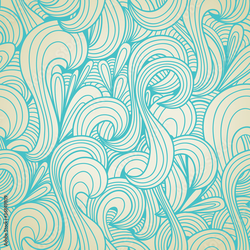 Fototapeta do kuchni Retro swirls seamless pattern