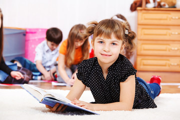 Wall Mural - Girl with a book