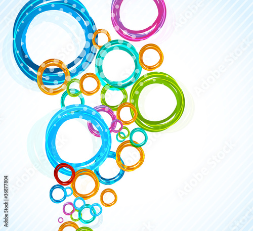 Obraz w ramie Abstract bright background with circles