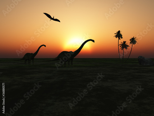 Board z aluminiowym obramowaniem Diplodocus caminando