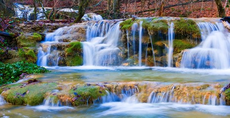  beautiful water cascades on a mountain river