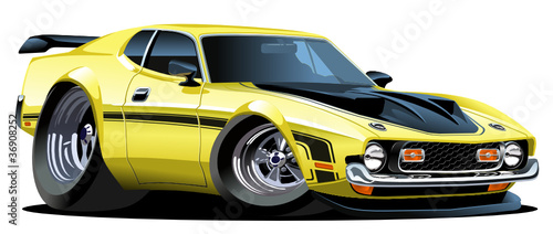 Fototapeta na wymiar Vector cartoon muscle car