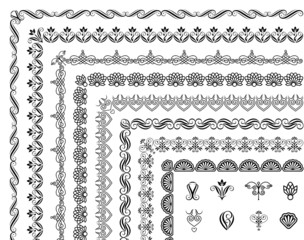 Aufkleber - Set of border elements design.
