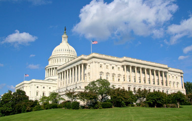 White house in a sunny day