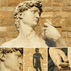 Wall Mural - collage with David by Michelangelo, Florence