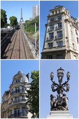 Poster - Paris, 4 photos pour carte postale