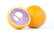 Sliced orange with red onion inside