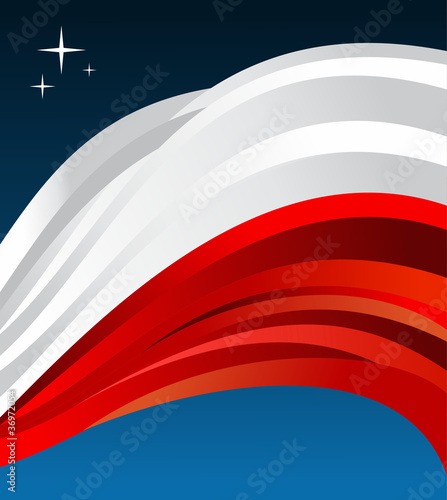 Board z aluminiowym obramowaniem Polska flaga ilustracja tło