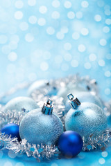 Wall Mural - blue christmas decoration