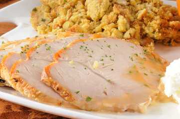 Canvas Print - Sliced turkey breast