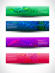 vector abstract header set of four
