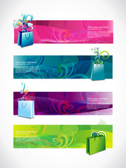 Wall Mural - vector shopping headers set of four