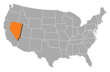 Map Of The United States, Nevada Highlighted