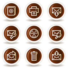 Wall Mural - E-mail web icons set 2, chocolate buttons