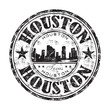 Houston grunge rubber stamp