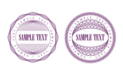 Poster - A set of vector guilloche seal