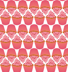 Wall Mural - cupcake pattern