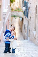 Wall Mural - Brother and sister